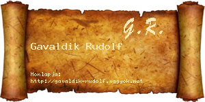 Gavaldik Rudolf névjegykártya